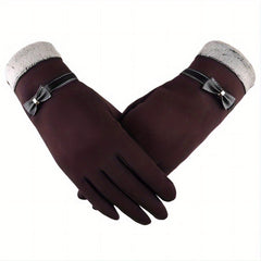 Velvet Warm Touch Screen Gloves Windproof Short Full Finger Gloves
