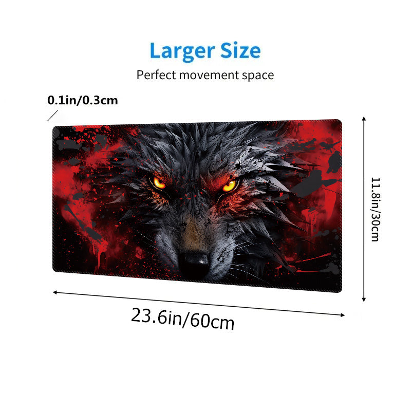 Wolf Pattern Gaming Mouse Pad