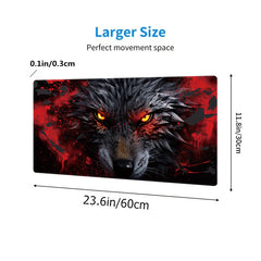 Wolf Pattern Gaming Mouse Pad