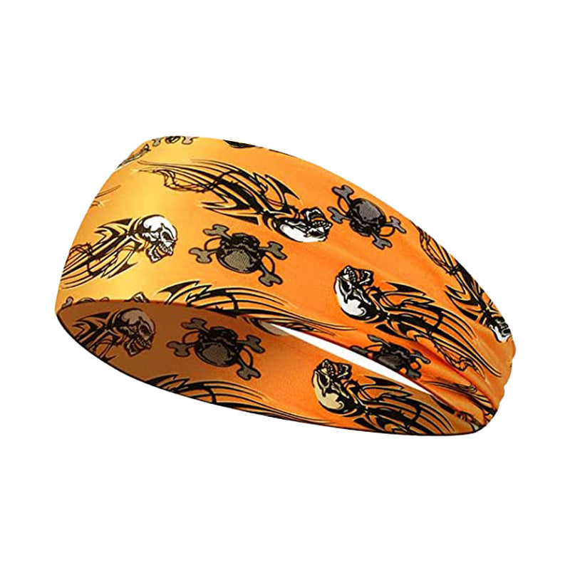 Halloween Printed Headband Skull Pumpkin Pattern Hair Band
