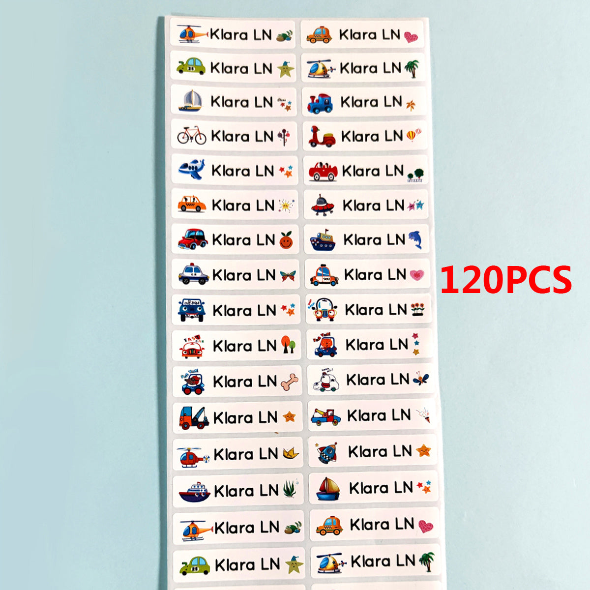 60/240 Custom Name Stickers Waterproof School Label Personalized Decal