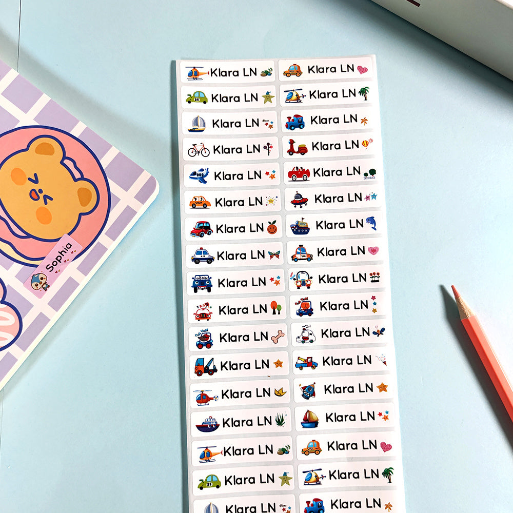 60/240 Custom Name Stickers Waterproof School Label Personalized Decal