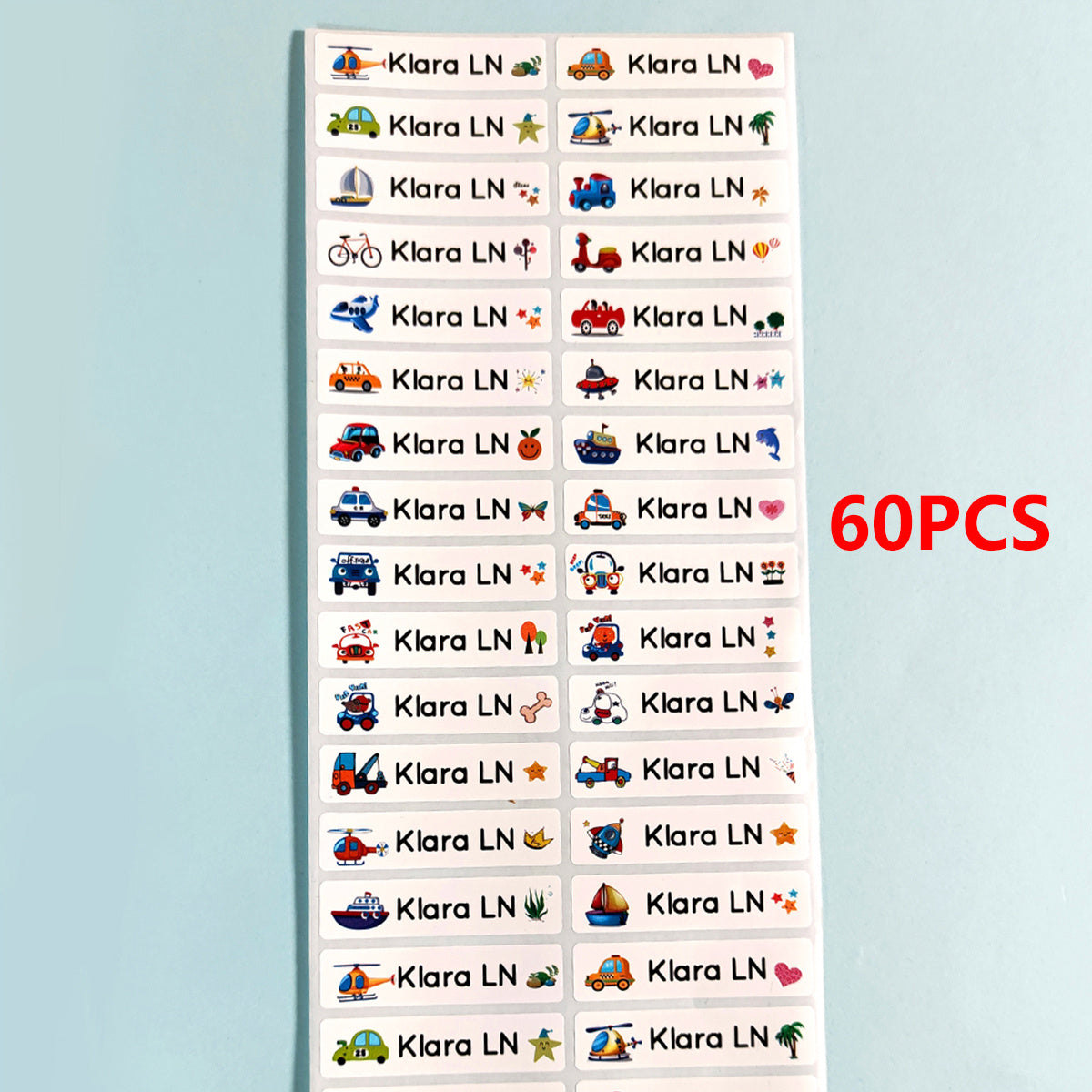 60/240 Custom Name Stickers Waterproof School Label Personalized Decal