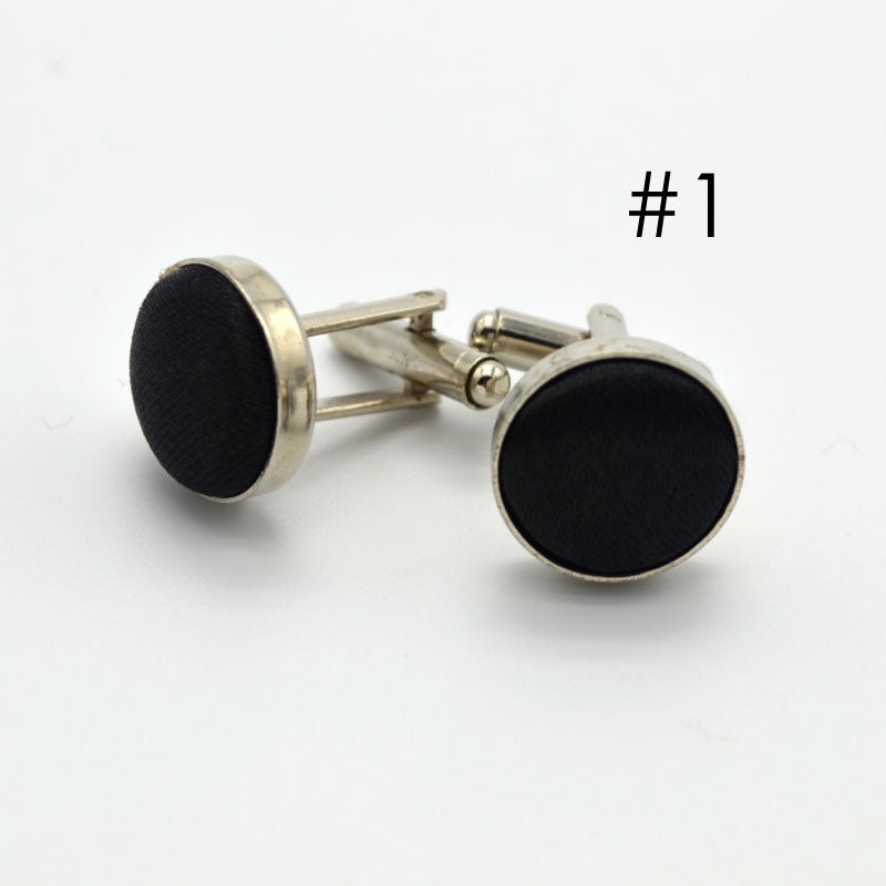 Men's Plain Business Cufflinks Shirt Cloth Buttons