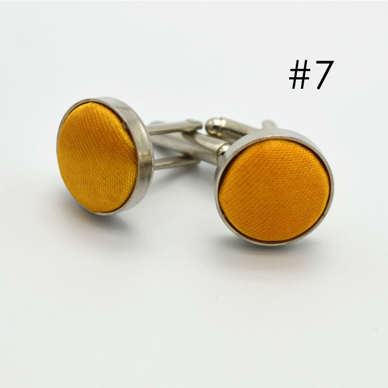 Men's Plain Business Cufflinks Shirt Cloth Buttons
