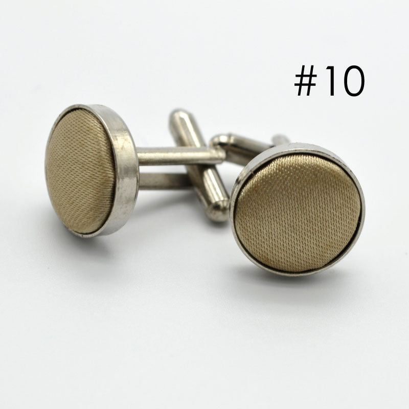 Men's Plain Business Cufflinks Shirt Cloth Buttons