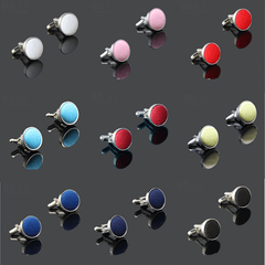 Men's Plain Business Cufflinks Shirt Cloth Buttons