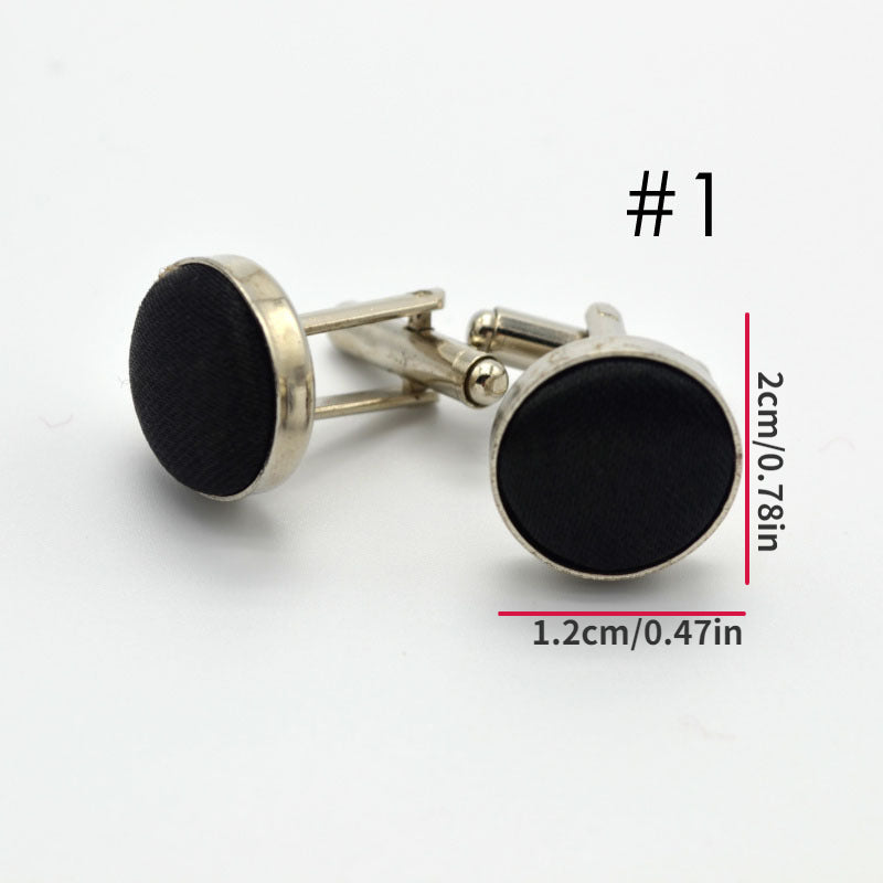 Men's Plain Business Cufflinks Shirt Cloth Buttons
