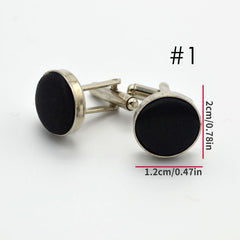 Men's Plain Business Cufflinks Shirt Cloth Buttons