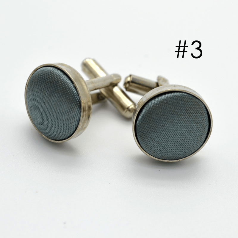 Men's Plain Business Cufflinks Shirt Cloth Buttons