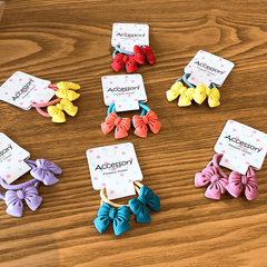 2PCS Princess Bow Knot Hair Ties Elastic Hair Bands Girls Accessories