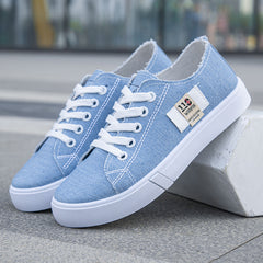 Women Solid Breathable Skate Shoes Lightweight Platform Sneakers