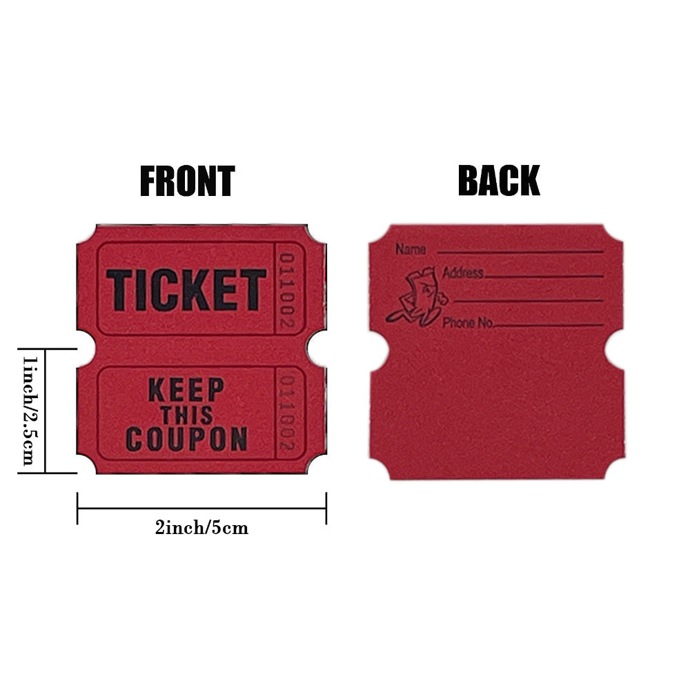 1000pcs 5.08x5.08cm Double Roll Raffle Number Tickets for Events