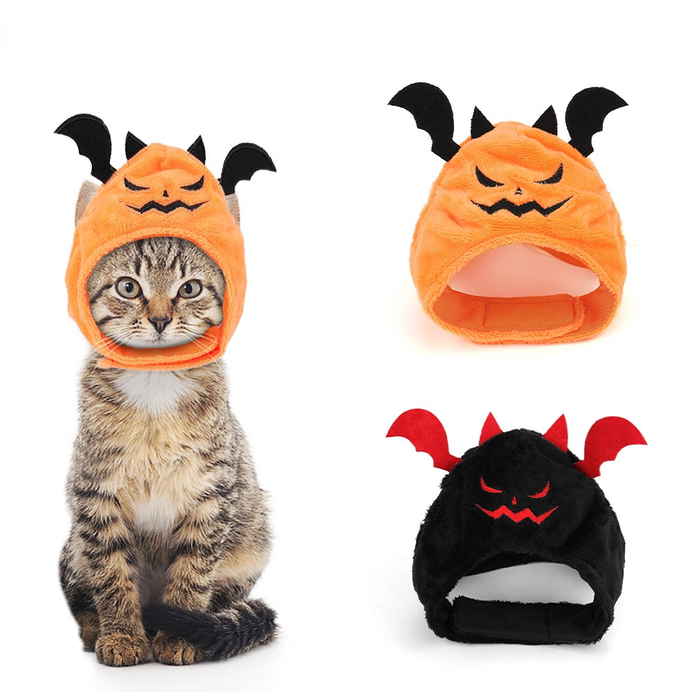 Devilish Pumpkin Hat Costume for Cats