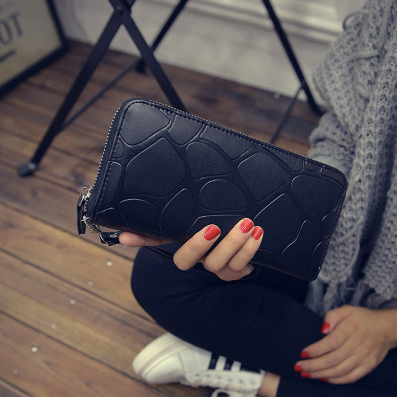 Stone Pattern Long Coin Purse Zipper Wallet