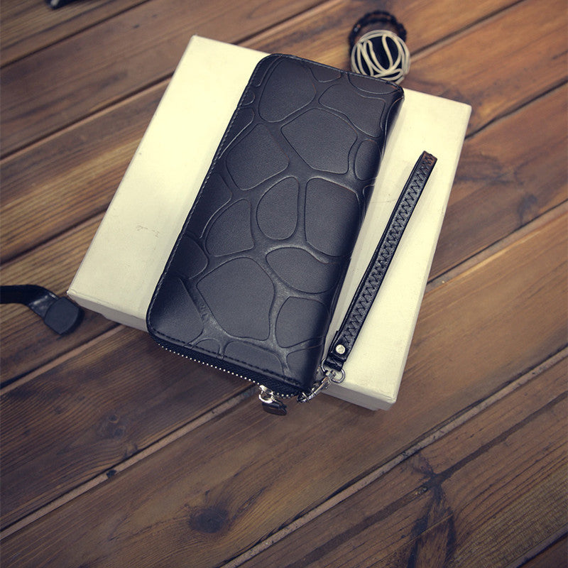 Stone Pattern Long Coin Purse Zipper Wallet