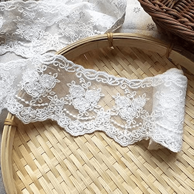 Delicate Crown Lace Trim Ribbon for Crafts Sewing - 2 Yards