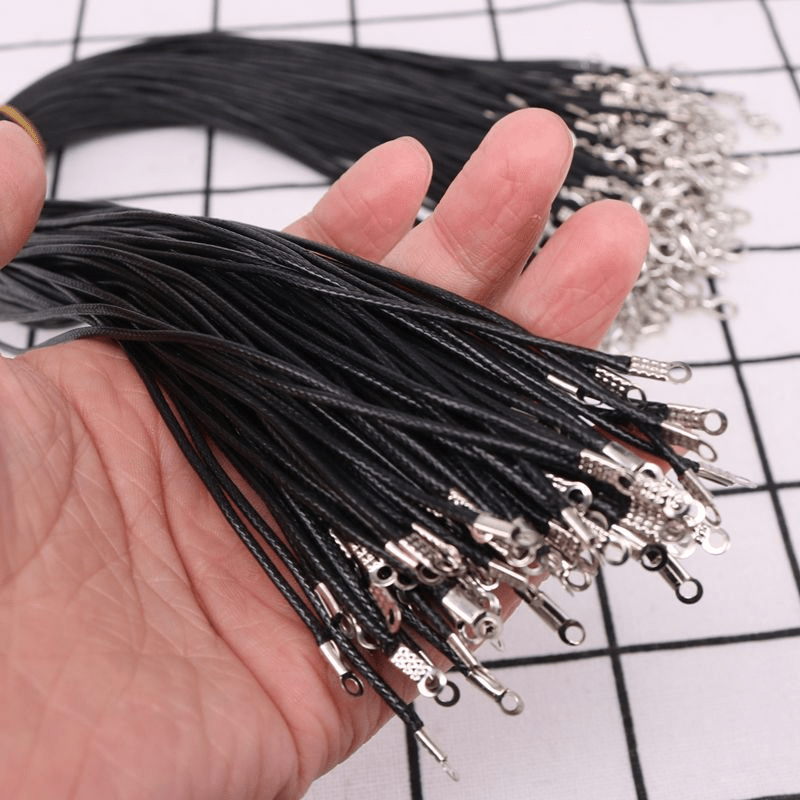 10Pcs Leather Adjustable Braided Rope Necklaces Pendant Charms