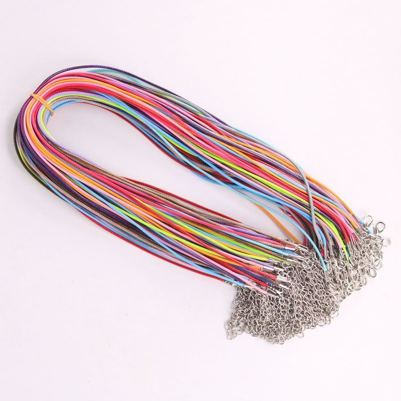 10Pcs Leather Adjustable Braided Rope Necklaces Pendant Charms