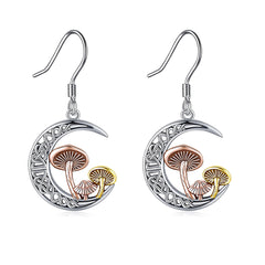 Mushroom Moon Earrings Women Girls Birthday Christmas