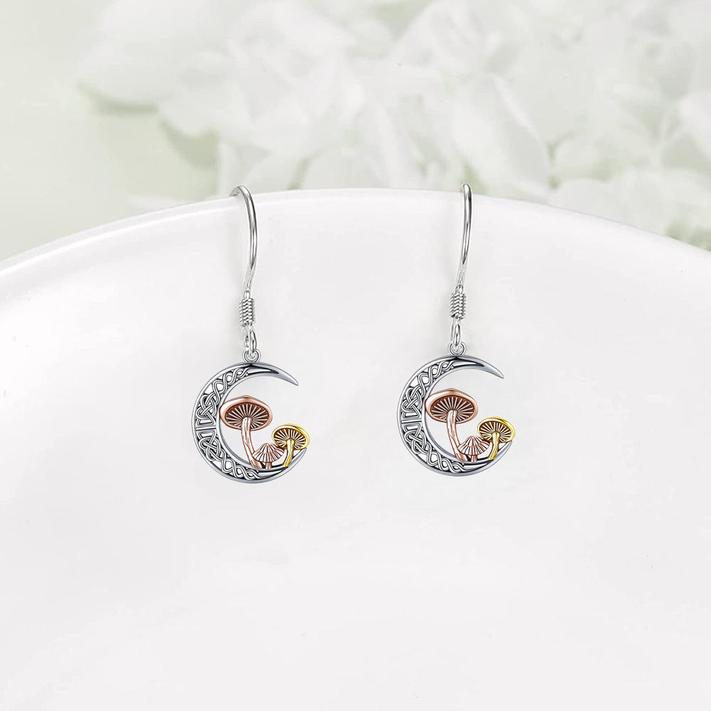 Mushroom Moon Earrings Women Girls Birthday Christmas
