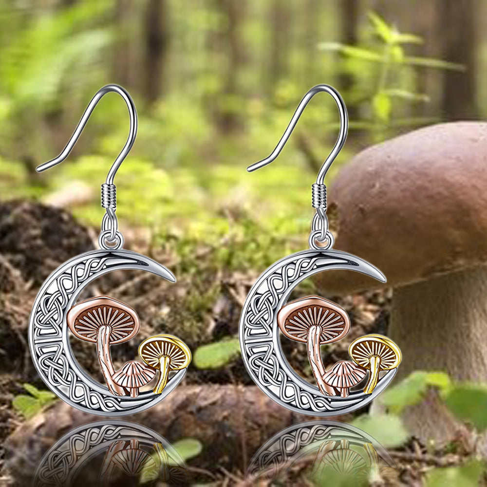 Mushroom Moon Earrings Women Girls Birthday Christmas