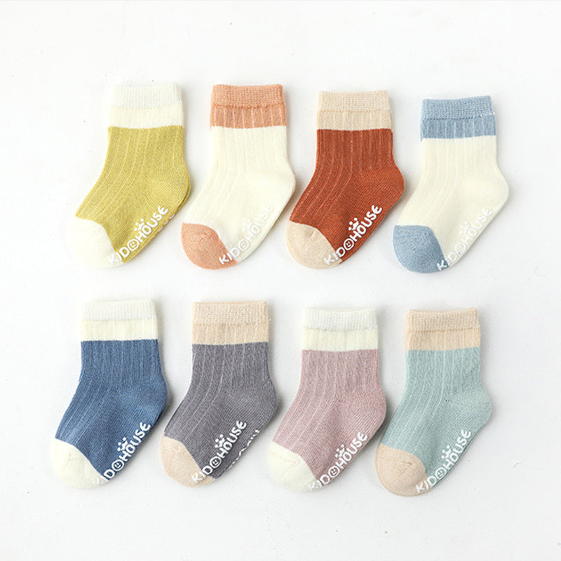 8 Pairs Baby Girls Non-Slip Socks Breathable Winter Toddler Children's Socks