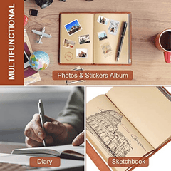 136 Sheets Leather Sketch Book Journal Notebook For Mom & Dad
