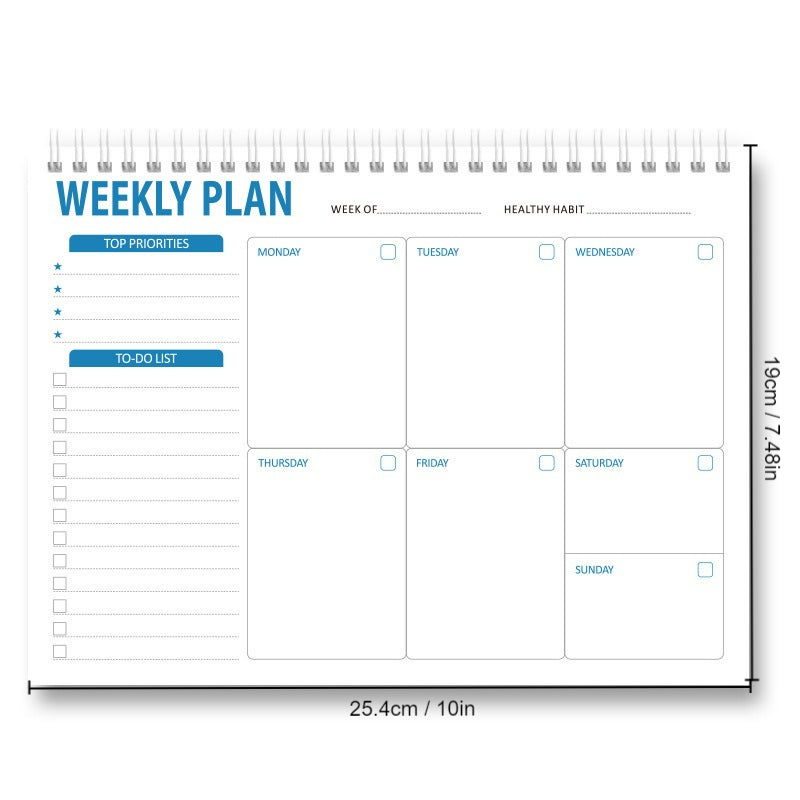 Weekly Plan Time Management Efficiency Manual Daily Plan Book