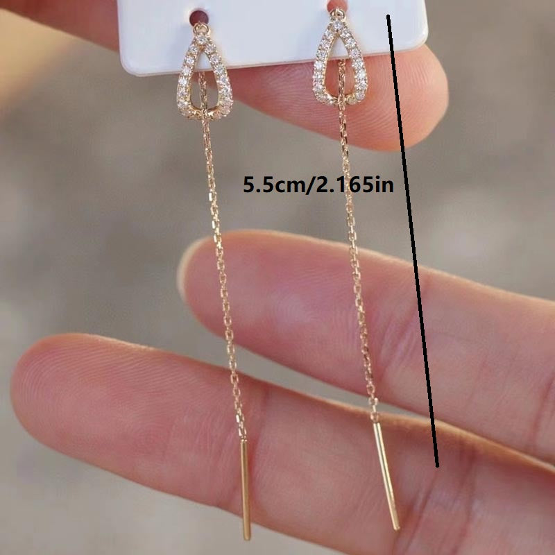 925 Silver Needle Tassel Earrings for Women