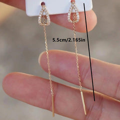 925 Silver Needle Tassel Earrings for Women