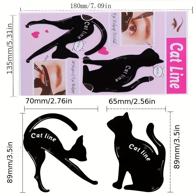2Pcs Cat Eye Stencil Eyeliner Makeup Tool