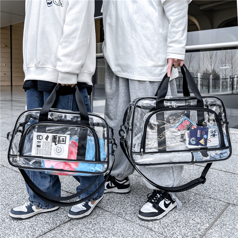 Clear PVC Travel Tote Bag - Large Capacity, Fitness & Beach Bag