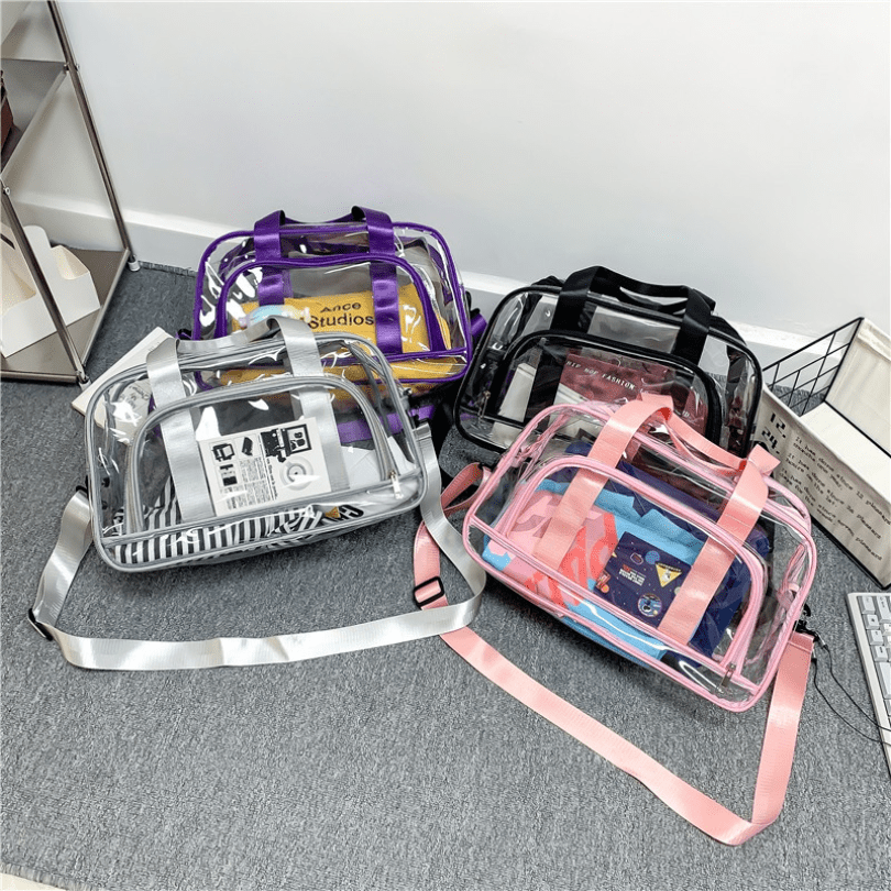 Clear PVC Travel Tote Bag - Large Capacity, Fitness & Beach Bag