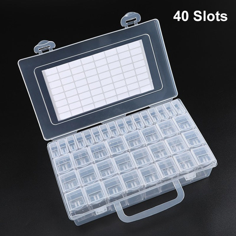 32-64 Slots Clear Storage Box Jewelry Beads Charms Organizer DIY Craft Small Ite