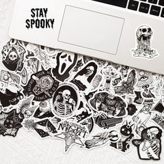 50pcs Gothic Skull Witch Magic Stickers Waterproof DIY Room Decoration