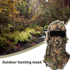 Leafy Camo Hat with 3D Full Face Mask for Turkey Hunting