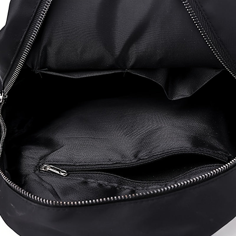 Solid Backpack With Bear Pendant Men Women Students Double Shoulder Bag