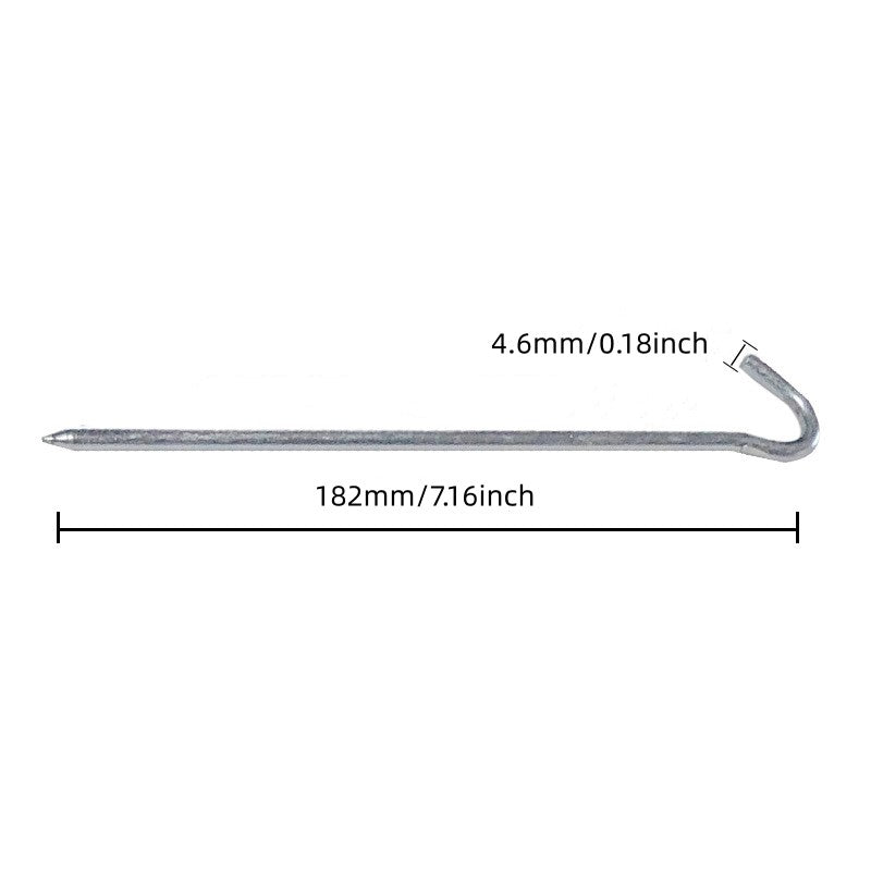 Galvanized Tent Stakes 7-16 Inch 18 Metal Tent Pegs Heavy Duty Steel Stakes