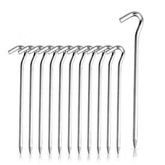 Galvanized Tent Stakes 7-16 Inch 18 Metal Tent Pegs Heavy Duty Steel Stakes