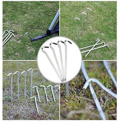 Galvanized Tent Stakes 7-16 Inch 18 Metal Tent Pegs Heavy Duty Steel Stakes
