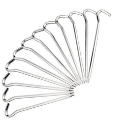 Galvanized Tent Stakes 7-16 Inch 18 Metal Tent Pegs Heavy Duty Steel Stakes
