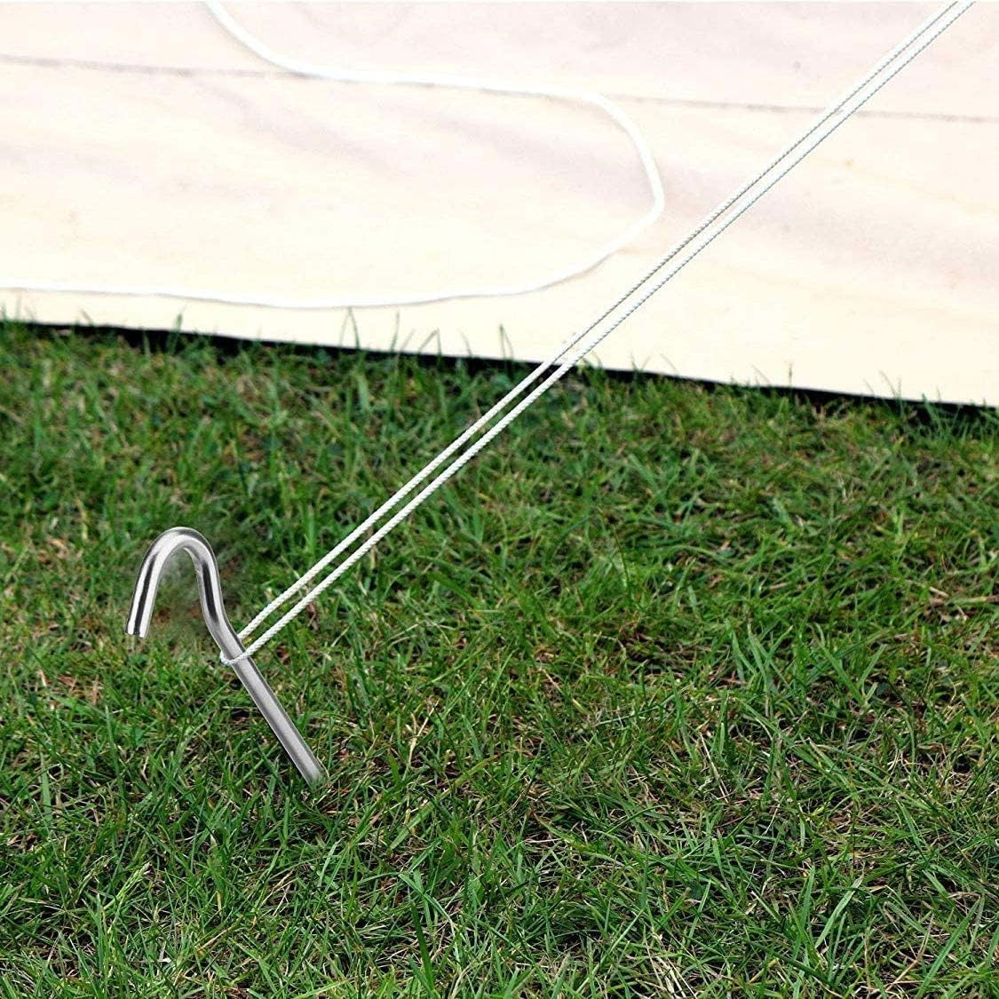 Galvanized Tent Stakes 7-16 Inch 18 Metal Tent Pegs Heavy Duty Steel Stakes