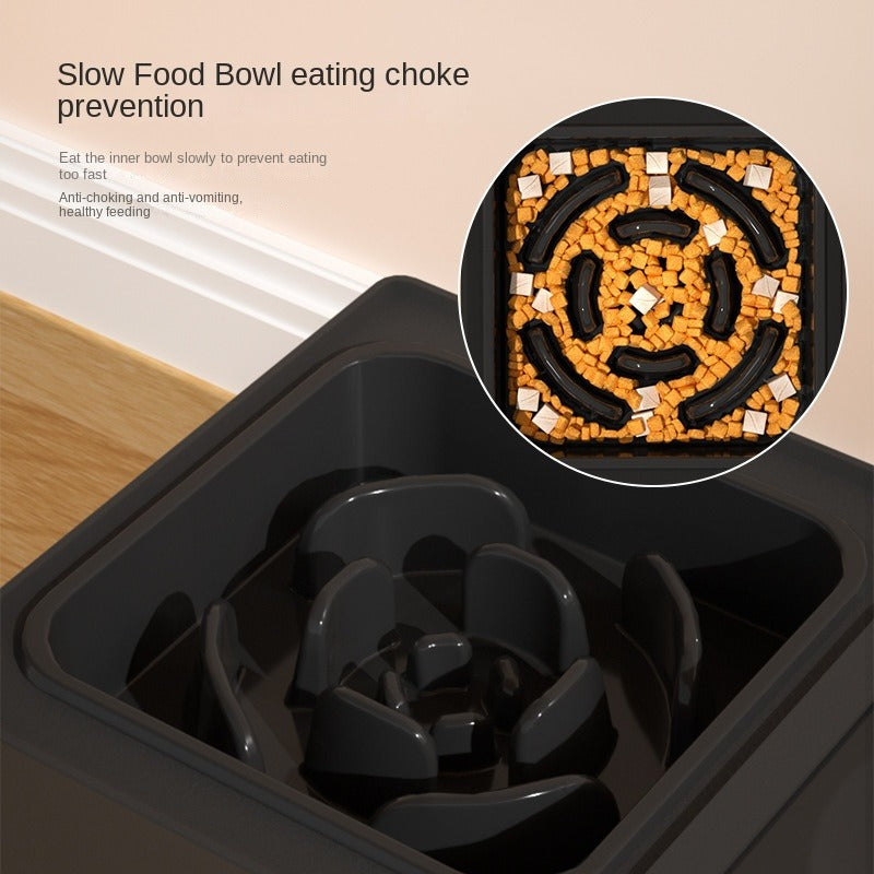 Raised Pet Slow Feeder Elevated Dog Bowls - Stress-Free Pet Feeding