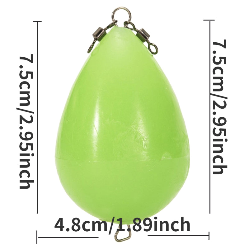 3pcs Luminous Egg Float Glow In Fishing Float Thrower Acrylic Iscas Tackle