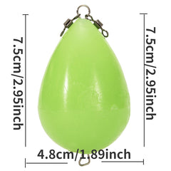 3pcs Luminous Egg Float Glow In Fishing Float Thrower Acrylic Iscas Tackle