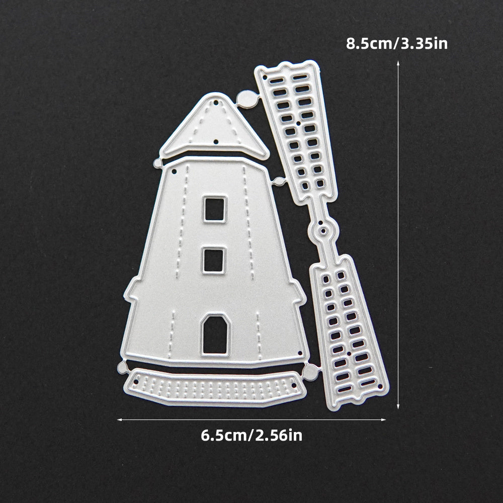Tower and Windmill Cutting Dies for Paper Crafts