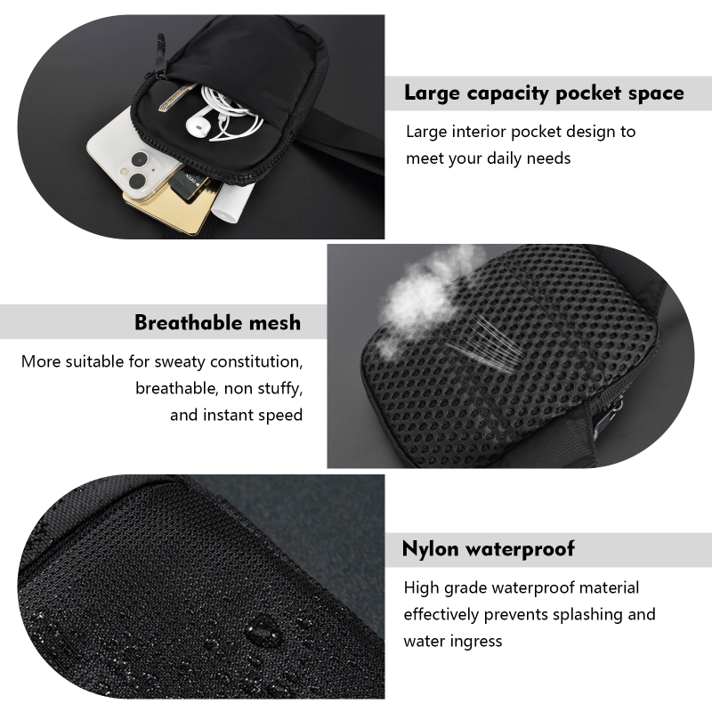 Men's Reflective Strip Waterproof Messenger Bag