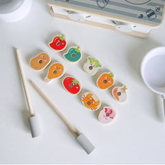 Wooden Toy BBQ Set Role Game Early Learning Educational Toy