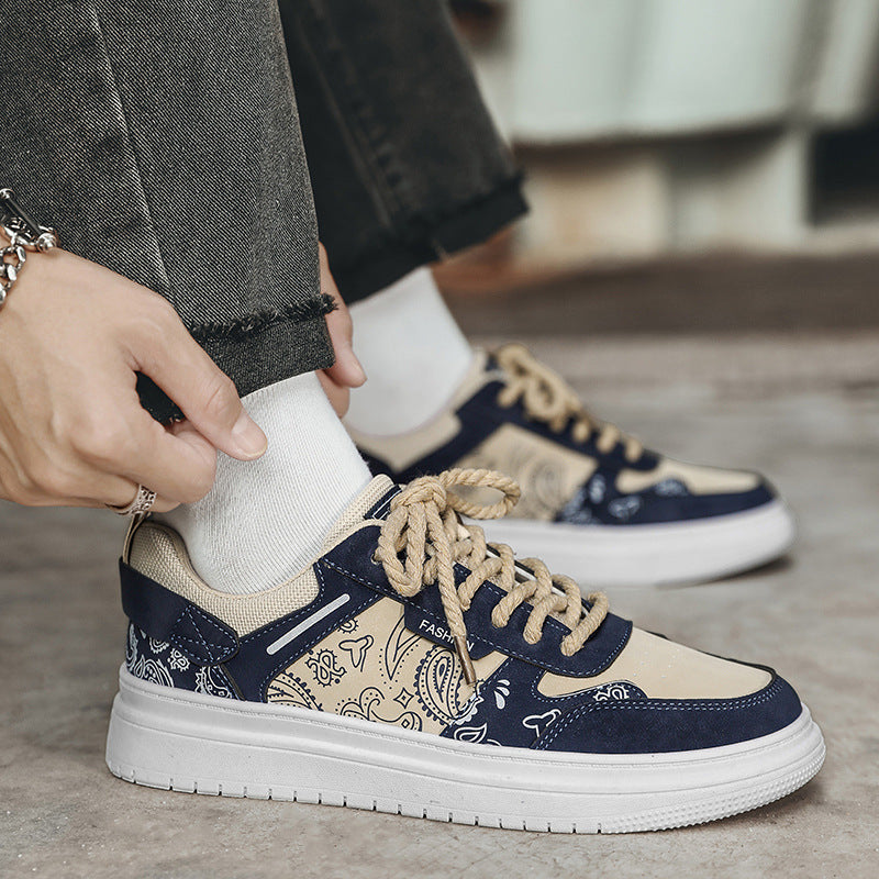 Men's Graphic Lace-up Skate Shoes Breathable Footwear